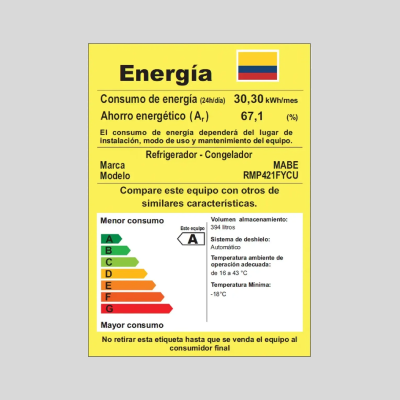 Nevera Mabe No Frost 394 Litros RMP421FYCU INOX Nevera Mabe No Frost 394 Litros RMP421FYCU INOX