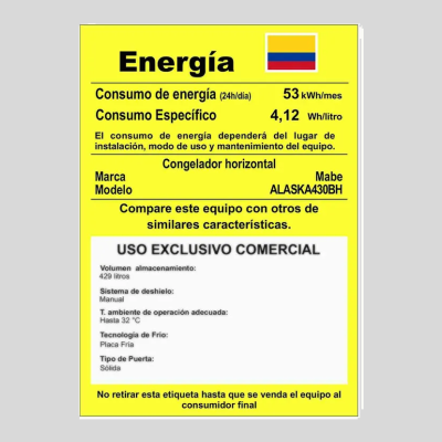 Congelador Horizontal MABE 429 Litros ALASKA-430BH Blanco Congelador Horizontal MABE 429 Litros ALASKA-430BH Blanco