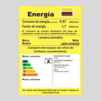 Lavadora MABE Dobletina 16Kg LMD-6124HBAB0 Blanca
