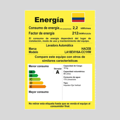 Lavadora HACEB Carga Superior 18 Kilos MIZÜ Manual Negro Lavadora HACEB Carga Superior 18 Kilos MIZÜ Manual Negro