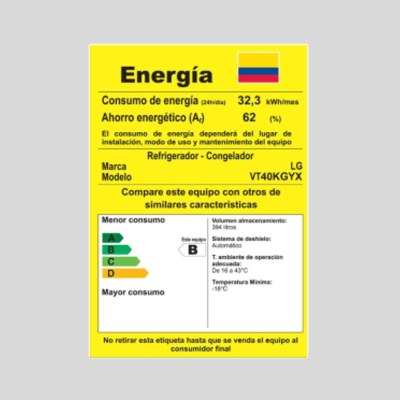Nevera LG Congelador Superior Door Cooling 394 Litros VT-40KGYX Platinum Silver