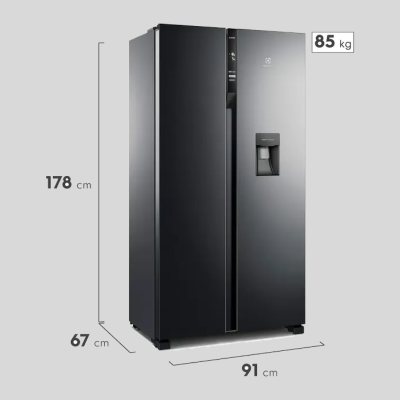 Nevecón ELECTROLUX Side by Side 528 Litros ERSA-53K3HVB Negro Nevecón ELECTROLUX Side by Side 528 Litros ERSA-53K3HVB Negro