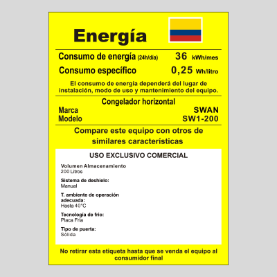 Congelador Horizontal SWAN 200 Litros SW1-200 Blanco