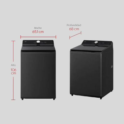 Lavadora LG Carga Superior 23 Kilos WT23NBTX6 Negra