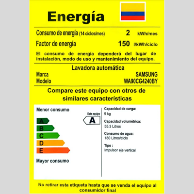Lavadora SAMSUNG Carga Superior 9 Kilos WA-90CG4240BY Gris