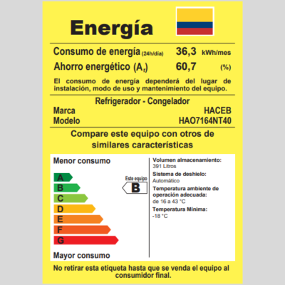 Nevera Haceb No Frost 404 Litros Brutos  Manija Integrada Gris Plomo N-404MI-PLOMO