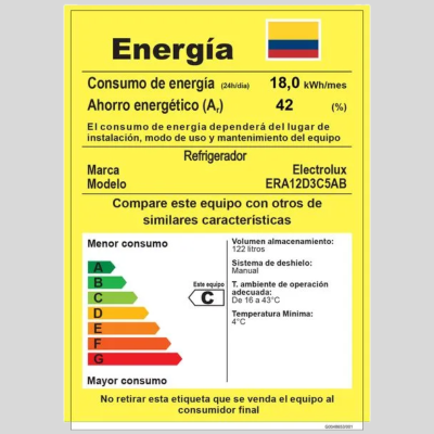 Minibar ELECTROLUX Frost Una Puerta 122 Litros ERA12D3C5AB Negro