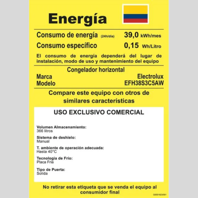 Congelador Horizontal ELECTROLUX Dual Inverter 366 Litros EFH-38S3C5AW Blanco