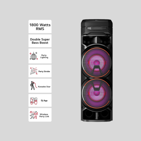 Minicomponente LG XBOOM RNC9 1800 Watts Negro Torre de Sonido Minicomponente LG XBOOM RNC9 1800 Watts Negro Torre de Sonido